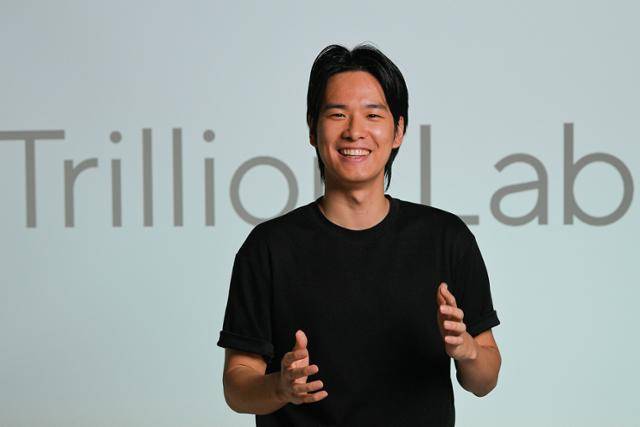 신재민 트릴리온랩스 대표가 서울 세종로 한국일보사에서 자체 개발한 소버린 AI에 대해 설명하고 있다. 남동균 인턴기자