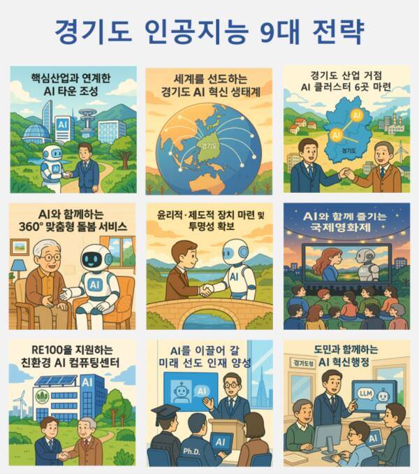 경기도가 발표한 ‘AI 비전 및 9대 전략’ 인포그래픽. 경기도 제공