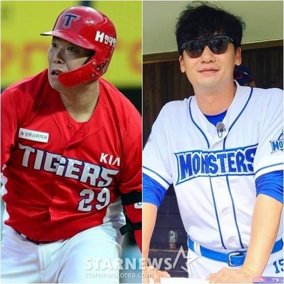 나지완(왼쪽)과 오주원 /사진=KIA 타이거즈, 오주원