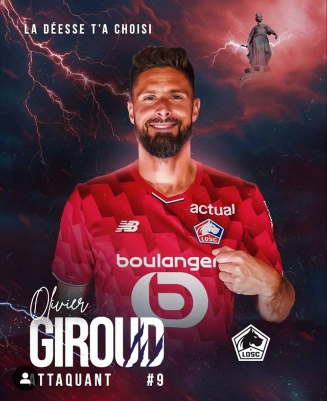 올리비에 지루 오피셜. /사진=LOSC릴 SNS