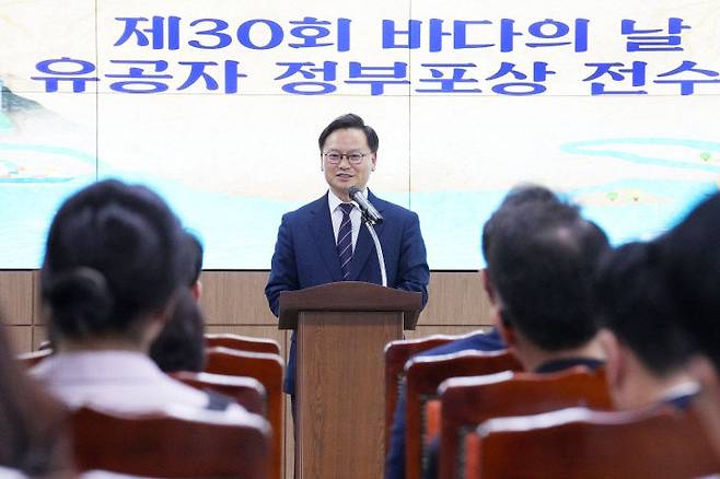 김성범 해양수산부 차관이 이날 인사말을 하고 있다. 사진=해수부 제공.