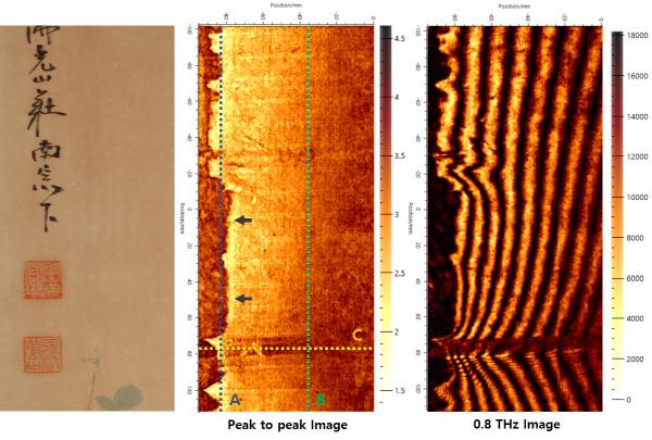 미인도 일부의 테라헤르츠 이미지