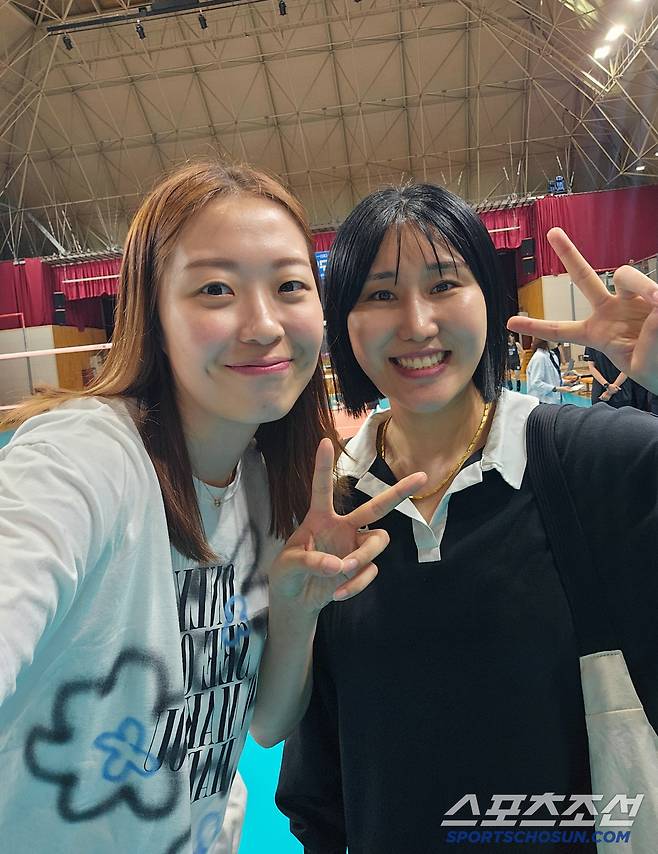 정관장 박은진왼쪽)과 염혜선. 단양=이종서 기자