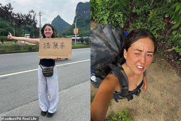 히치하이킹으로 세계여행 중이라고 주장하는 캐나다 20대 여성 코트니 앨런. (사진=데일리메일)