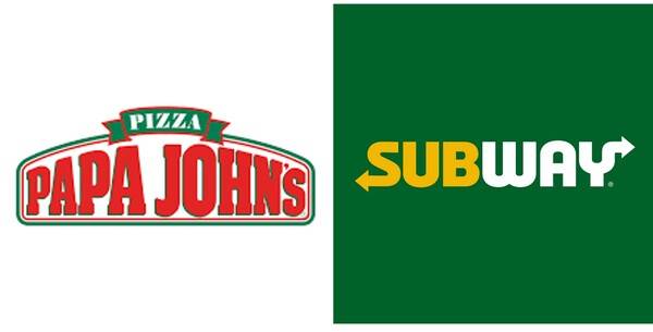 ▲파파존스, 써브웨이 CI