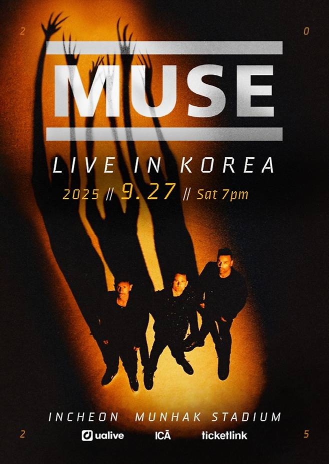 밴드 뮤즈가 오는 9월 27일 인천문학경기장 주경기장에서 내한 공연을 연다. 유얼라이브 제공