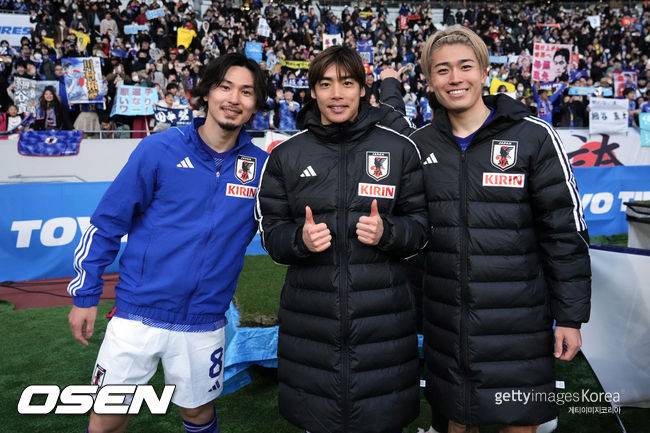 [사진] 왼쪽부터 미나미노 다쿠미, 이토 준야, 나카무라 게이토.
