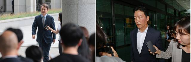 조은석 특별검사팀의 소환 조사에 출석하는 김주현(왼쪽부터) 전 청와대 민정수석, 김성훈 전 대통령경호처 차장. 연합뉴스