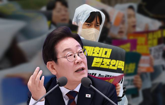 이재명 대통령의 "사시 부활 필요성에 공감한다"는 발언이 서초동을 흔들고 있다. 논쟁은 로스쿨 폐지론으로 번졌다. ⓒ시사저널 양선영 디자이너·연합뉴스