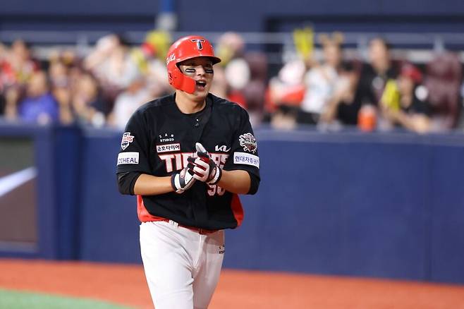 ▲ 올 시즌 KIA가 위기를 넘기는 데 결정적인 동력을 제공하며 스타로 떠오른 오선우 ⓒKIA타이거즈