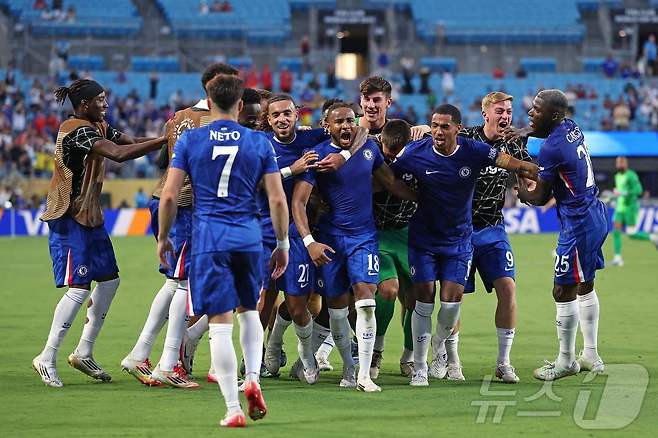 클럽월드컵에서 득점 후 기뻐하는 첼시 선수들 ⓒ AFP=뉴스1