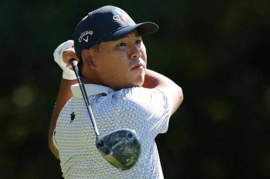 김시우가 존디어 클래식 1라운드 2번 홀에서 티샷을 하고 있다. 실비스(미국)=AFP연합뉴스
