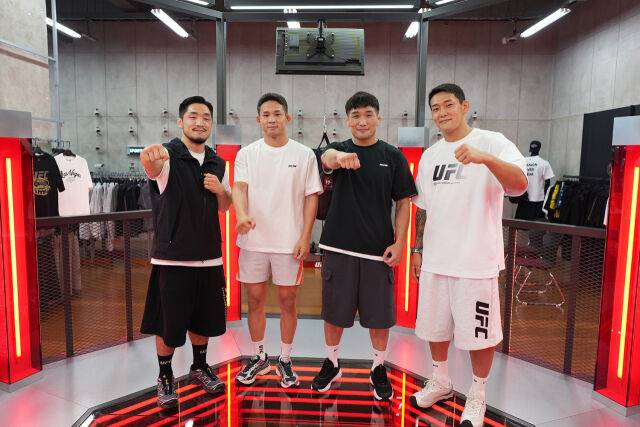 팬 사인회에 참가한 코리안 UFC 파이터들. 왼쪽부터 유수영, 박현성, 이창호, 유주상. /UFC 제공