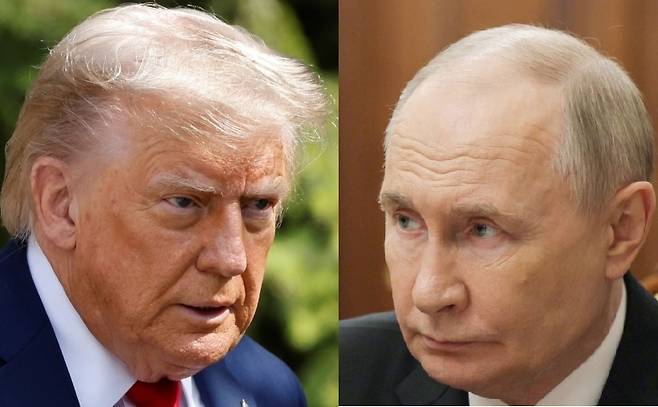 도널드 트럼프(왼쪽) 미국 대통령과 블라디미르 푸틴 러시아 대통령 [로이터, AP]