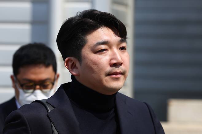 최형록 발란 대표가 3일 서울 서초구 서울회생법원에서 열리는 기업회생신청 대표자 심문기일에 출석하고 있다. [연합]