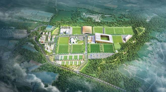 [천안=뉴시스] 대한민국 축구종합센터 조감도. (사진=천안시 제공) 2025.4.23 photo@newsis.com *재판매 및 DB 금지