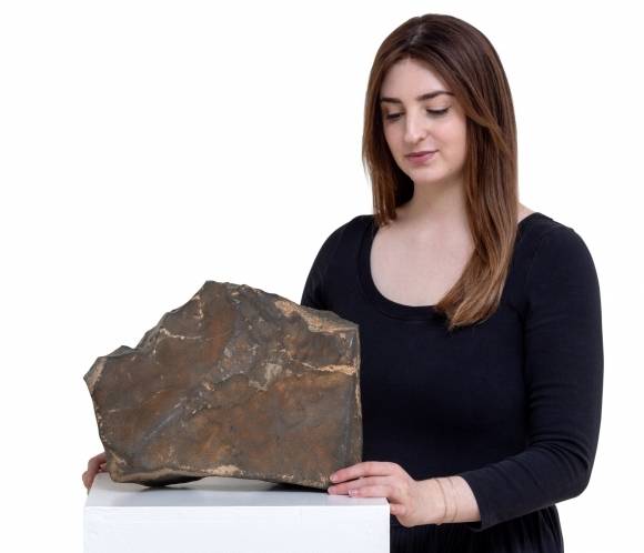 오는 16일(현지시간) 소더비 뉴욕 경매에 나올 화성 운석 ‘NWA 16788’. 최대 400만 달러(약 55억원)에 팔릴 것으로 예상된다고 CNN은 전했다. 소더비 제공