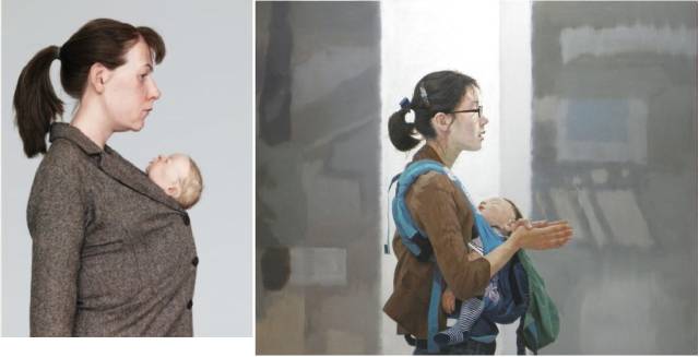 론 뮤익의 2013년작 '쇼핑하는 여인'(왼쪽)과 최우열의 2011년작 '기도'