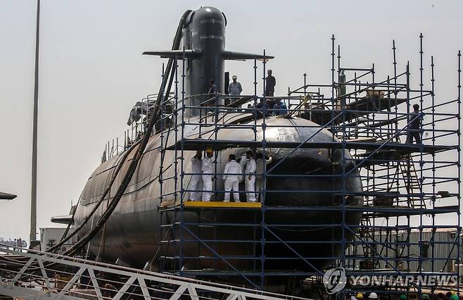 인도 마자곤 조선소 잠수함 건조  [EPA 연합뉴스 자료사진]