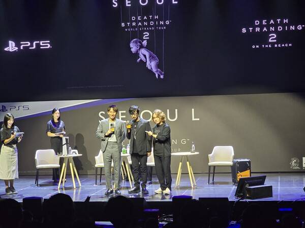 - 좌측부터 웨슬리 응 케이스티파이 CEO, 코지마 히데오 감독, 신카와 요지 아트 디렉터