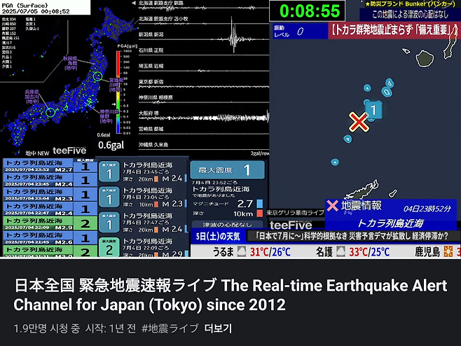 현재 엄청나게 대기중인 일본 지진 상황실 라이브 방송.jpg