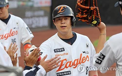 홈런 때린 한화의 노시환. 사진[연합뉴스]