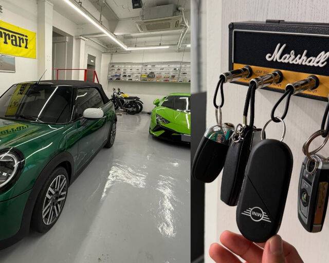 팝핀현준은 본인 차고지에 있는 슈퍼카들을 찍으며 뿌듯해했다. / 팝핀현준 소셜미디어 캡처