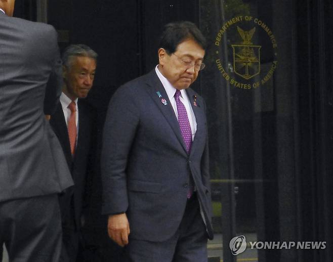 미국 상무장관과 회담한 일본 경제재생상 [교도 연합뉴스 자료사진. 재판매 및 DB 금지]