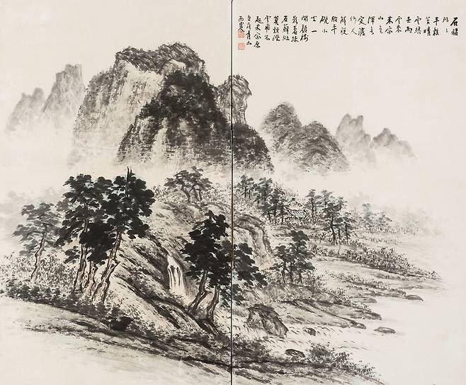 허건作 ‘하경산수’