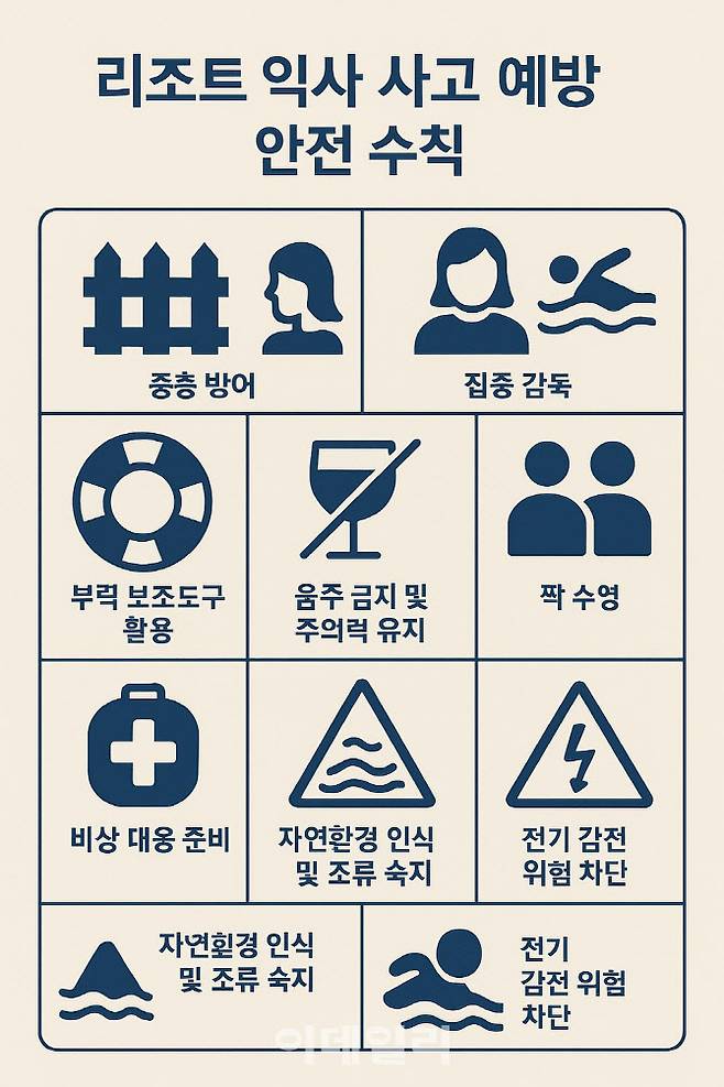 리조트 익사 사고 예방 안전수칙(이미지=챗 GPT)