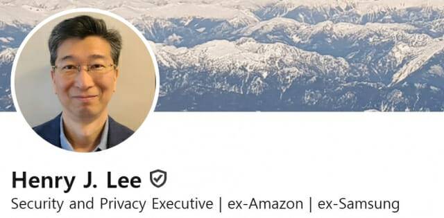 링크드인 프로필에 올라와 있는 이 CISO 사진. 영어 이름이 헨리다.