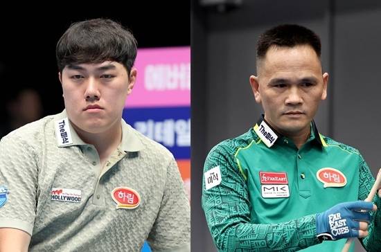 대회 8일째를 접어든 25/26시즌 하나카드PBA챔피언십이 8강으로 압축됐다. 이 가운데 김준태(와) 쩐득민이 8강에 합류, ‘신입생 신화’를 쓸 수 있을지 주목된다. (사진=PBA)