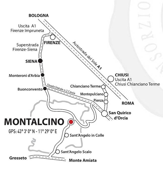 몬탈치노 위치. 브루넬로디몬탈치노와인협회