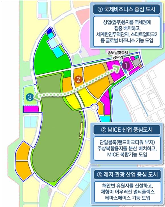 인천경제자유역 송도국제도시  6·8공구 개발사업 변경안 위치도(인천경제청 제공)