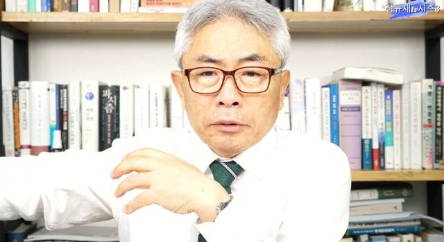 정규재 전 주필. 정규재TV 방송화면 갈무리