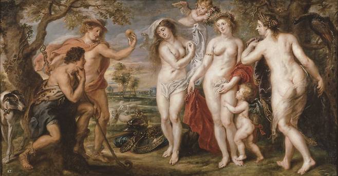 파울 루벤스, 파리스의 심판, 1638~1639년, 파리스의 심판, 119×381㎝, 나무패널에 유화, 프라도 미술관, 마드리드 스페인 [그림 | 위키미디어 제공]