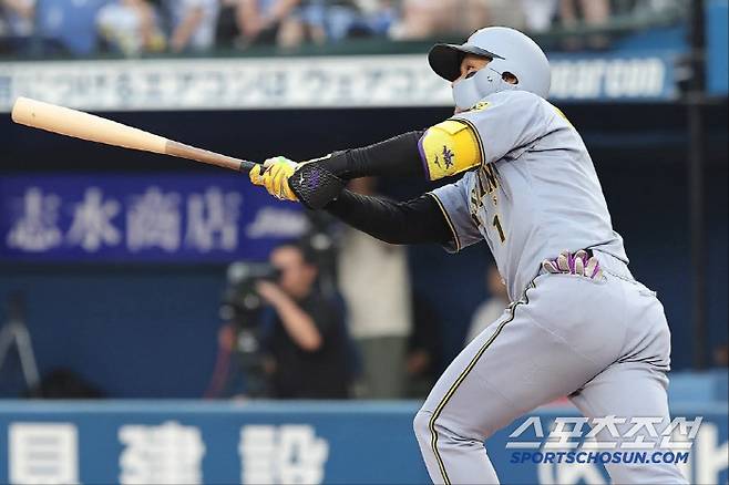 모리시타는 6일 요코하마전에서 시즌 14~15호 홈런을 때렸다. 사진캡처=한신 타이거즈 SNS