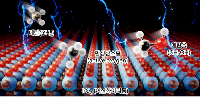 전기화학적 상온 메탄-메탄올 전환 개념도. (문준혁 교수 제공)