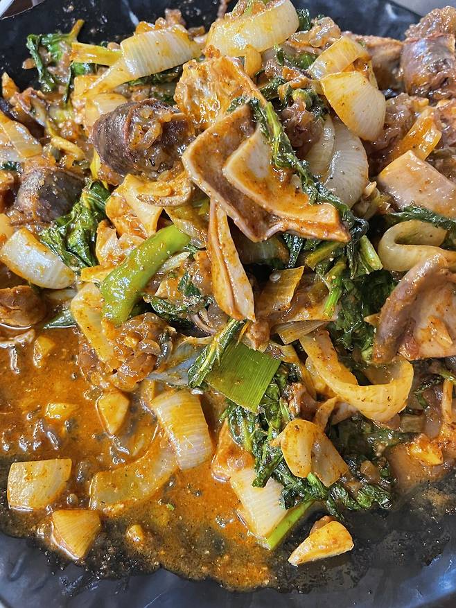 야식 오소리감투 곱창