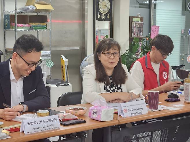 지난달 23일 보건복지부 출입기자단과 대만 중화민국노인복리추동맹과 면담.(공동취재단)