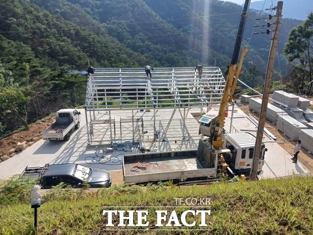 산청군 시천면 중태마을 피해주택 건설 모습/산청군
