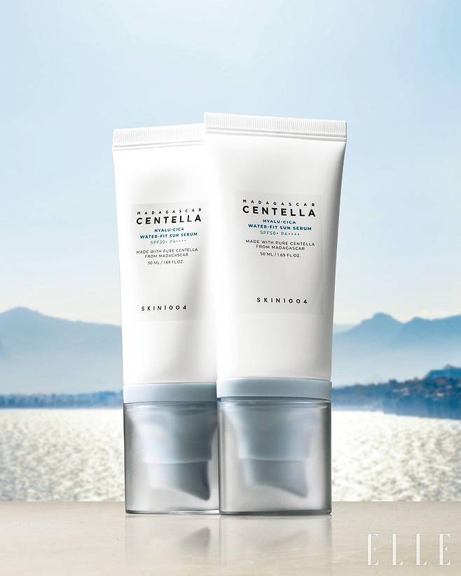 마다가스카르 센텔라 히알루-시카 워터핏 선 세럼 SPF 50⁺/PA⁺⁺⁺⁺, 1만9천원, SKIN1004.
