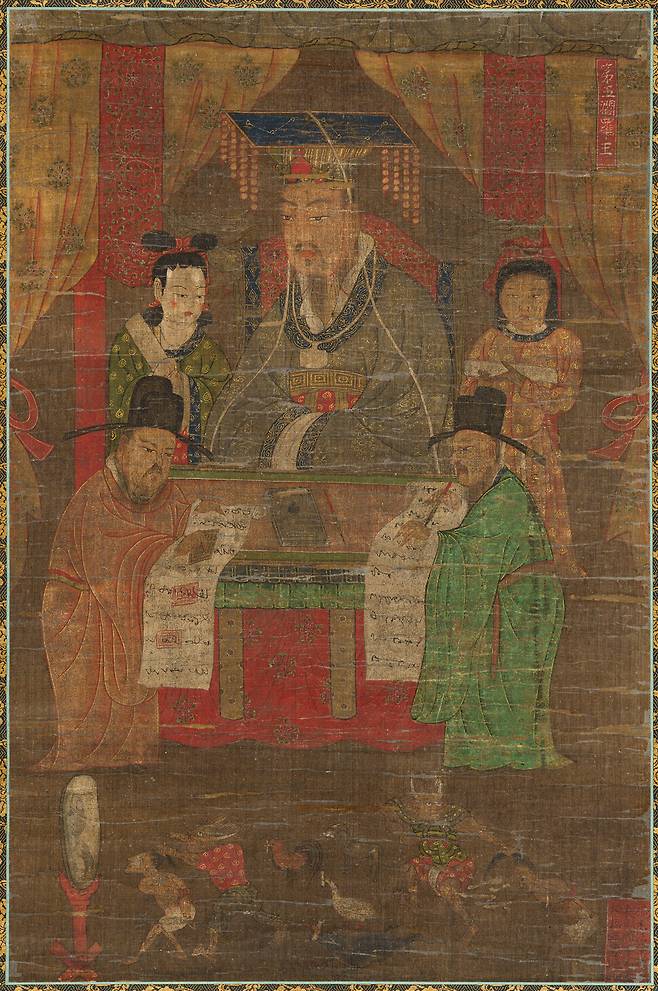 시왕도 10폭 중 5폭 ‘염라왕도’. 국외소재문화유산재단 제공