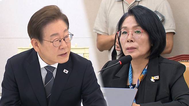 이재명 대통령과 최민희 과방위원장 [자료사진]