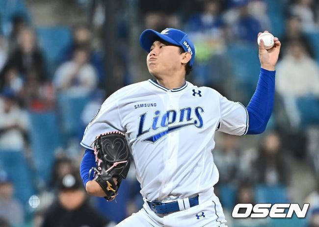 [OSEN=대구, 이석우 기자] 23일 대구삼성라이온즈파크에서 2025 신한 SOL 뱅크 KBO 리그 삼성 라이온즈와 KIA 타이거즈의 경기가 열렸다. 홈팀 삼성은 황동재가, 방문팀 KIA는 네일이 선발 출전했다. 삼성 라이온즈 배찬승이 역투하고 있다. 2025.05.23 / foto0307@osen.co.kr