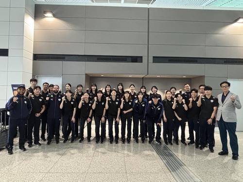 3주 차 경기를 위해 출국하는 여자배구 대표팀  [대한배구협회 제공. 재판매 및 DB 금지]