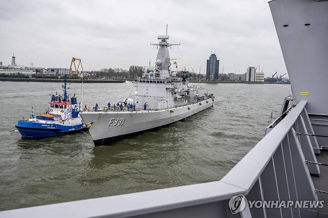 3월 로테르담항에 정박한 벨기에와 독일 함정 [EPA 연합뉴스 자료사진 재판매 및 DB 금지]