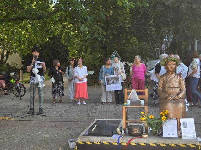 독일 베를린시 미테구에 설치돼 있는 평화의 소녀상. 베를린=정승임 특파원