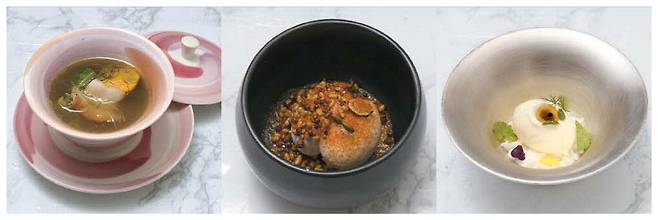 갈라 디너에서 선보인 '밍글링 팟' '장 트리오' '스윗 비빔밥'. 파라다이스그룹