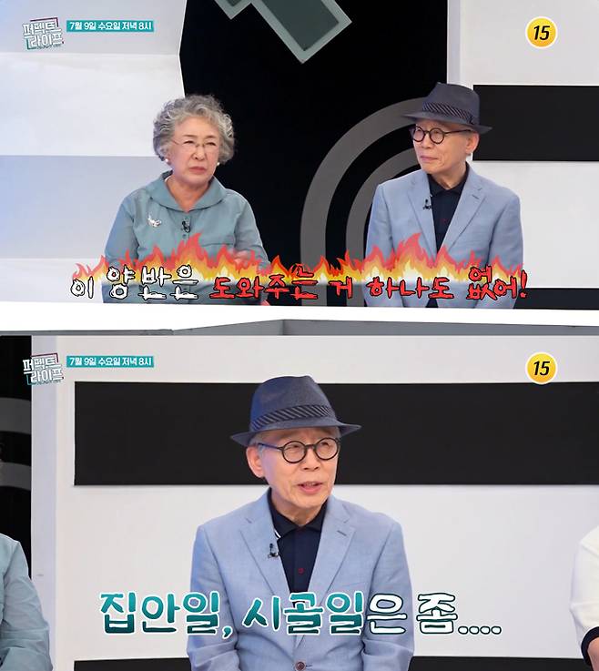 배우 주부진은 연극 연출가인 복종오 씨와 함께 하는 귀촌 4년 차 일상을 공개한다. /사진=TV조선 '퍼펙트 라이프' 예고 영상